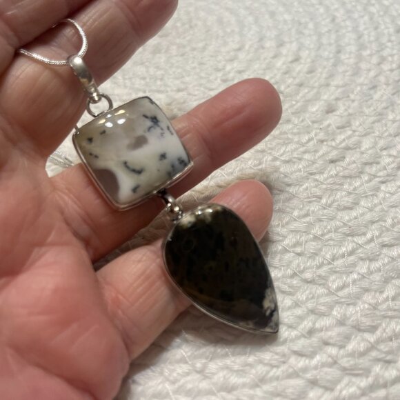 Stunning DENDRITE OPAL Handmade Sterling 925 Pendant/Chain #671D - Picture 4 of 4